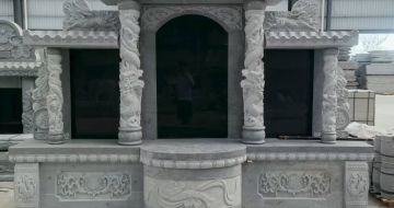 云浮 芝麻灰高档墓碑，土墓，可定制