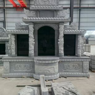 云浮 芝麻灰高档墓碑，土墓，可定制