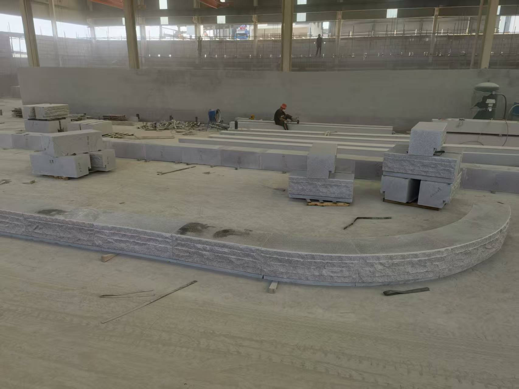 云浮 芝麻白整石坐凳（光面+自然面）