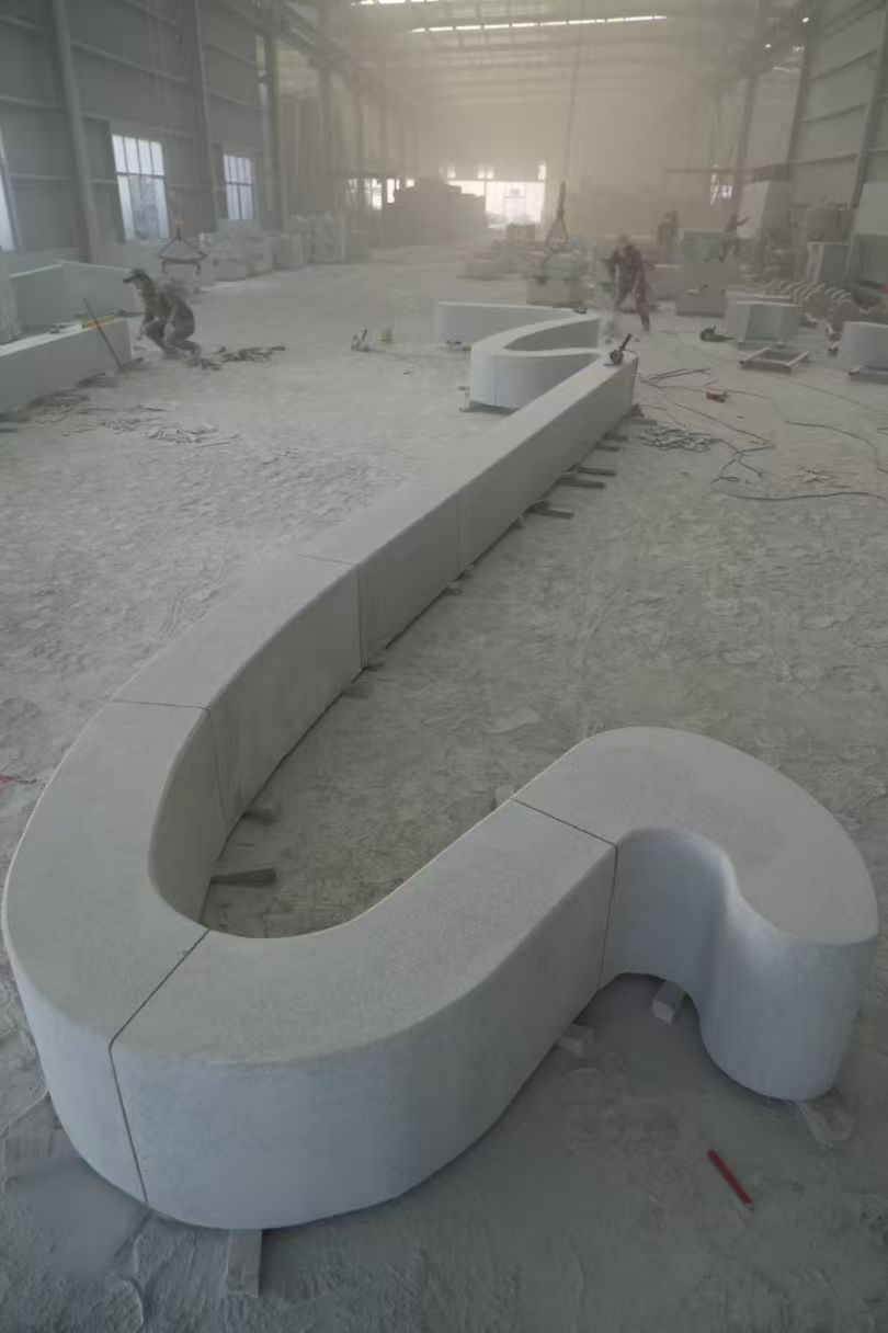 云浮 花岗岩整石坐凳拼装